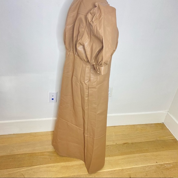 BRAND NEW Faux Leather Zippered MIDI Dress - Picture 4 of 7